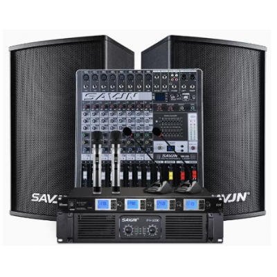 斯維基尼HY-600音響（10英寸號角音箱2只，8路專業(yè)調(diào)音臺臺，600w純后級功放臺，一拖四雙手持雙鵝頸話筒1套）